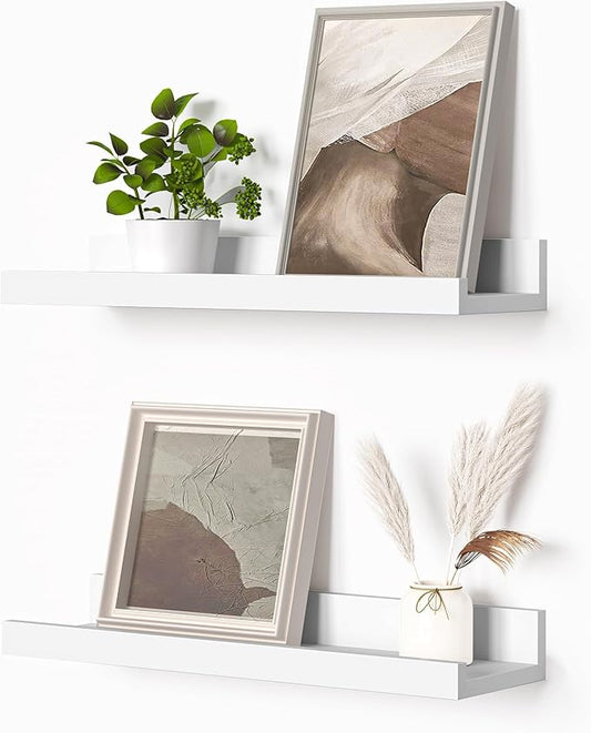 Heimlove Picture Ledge Shelf, Floating Shelves Set of 2, 16 Inch by Heimlove