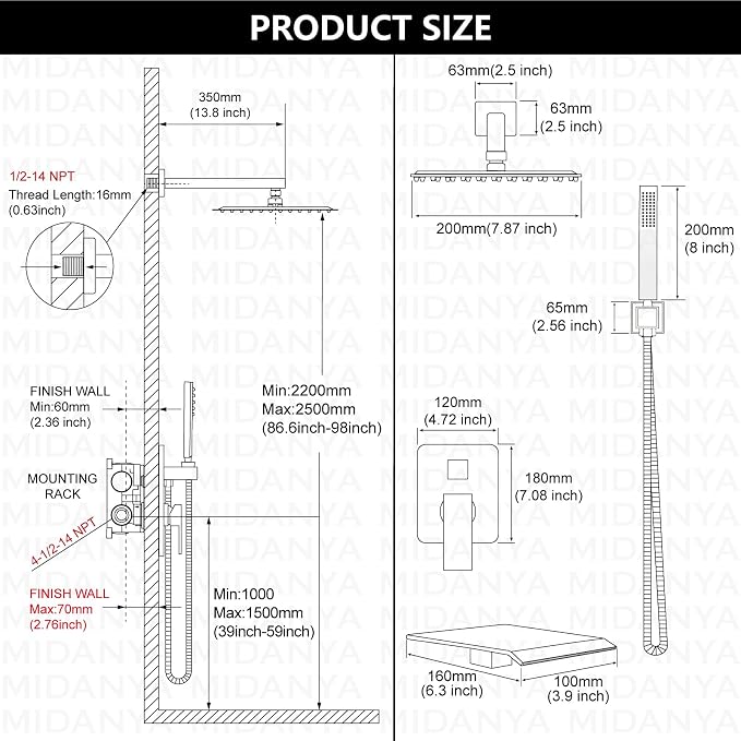 Midanya Rain Shower System - Image 6