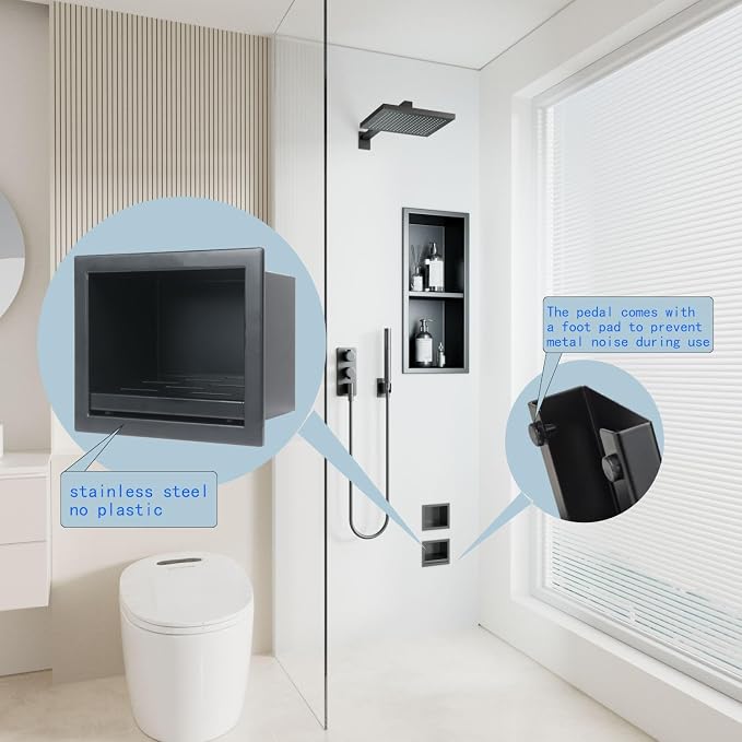 Recessed Wall Soap Holder for Shower Niche, Shower Foot Rest for Shave Legs - Image 4