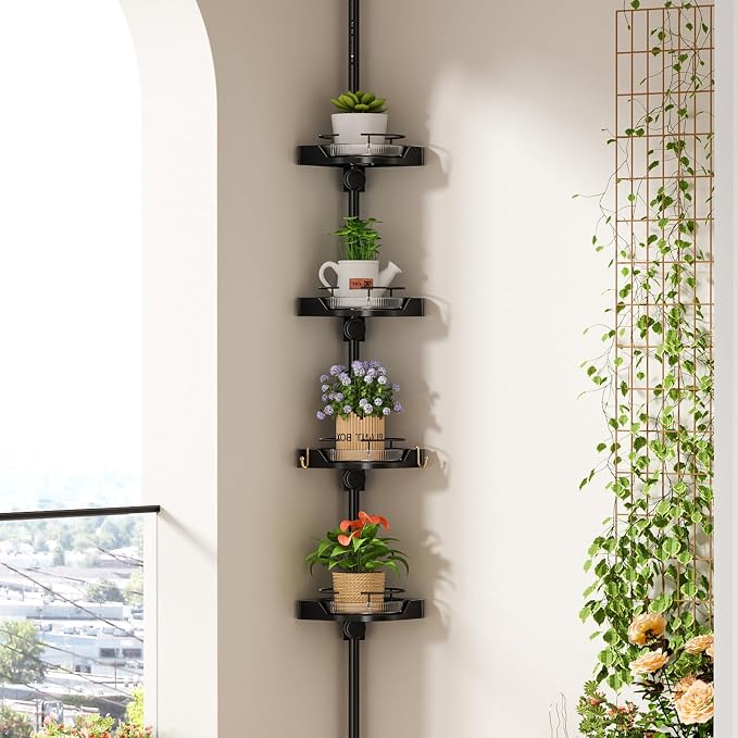 360° Rotating Corner Shower Caddy Tension Pole Organizer - Image 9