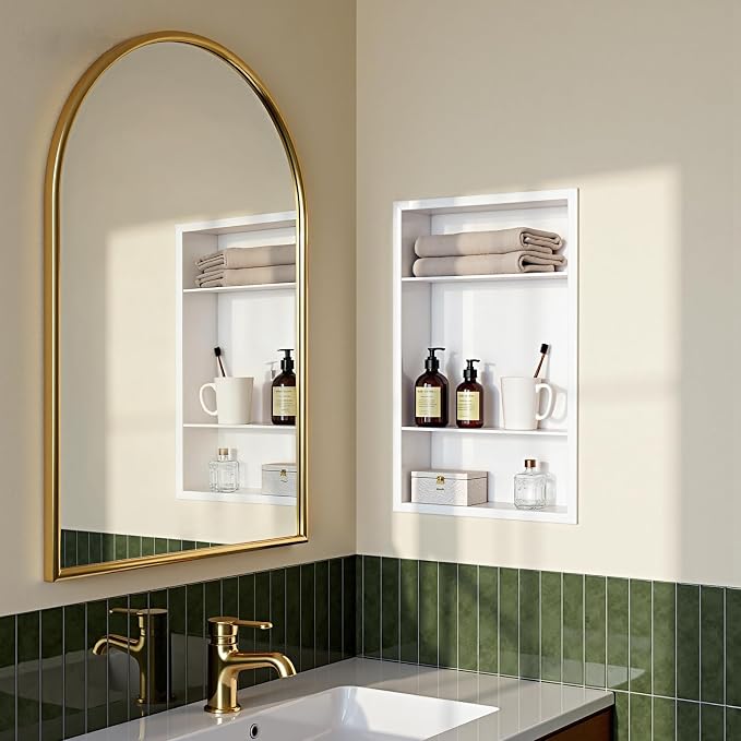 Stainless Steel Recessed Medicine Cabinet Bathroom Medicine Wall Niche Shower - Image 4