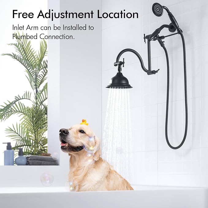 Bagnolux Solid Brass 6" High Pressure Black Rain Shower Head - Image 6
