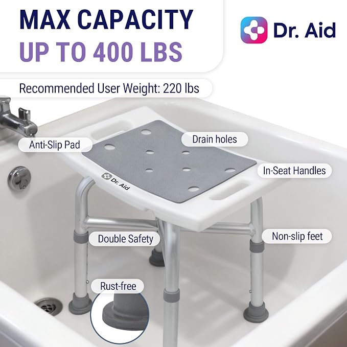Dr. Aid Shower Chair for Inside Shower - Image 3