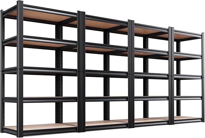 AOAORRG Set of 4 Garage Shelving Heavy Duty Storage Shelves, 5-Tier Metal by Unknown