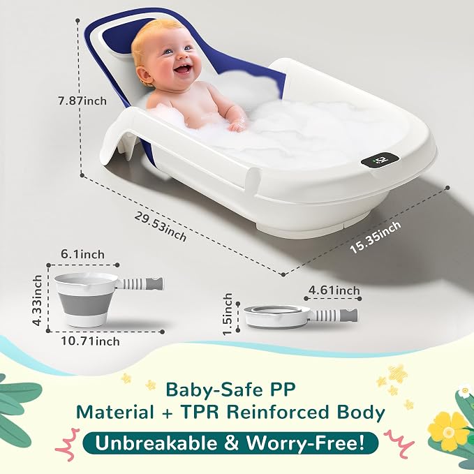 Baby Bathtub, 5-in-1 Reclining Baby Bathtub, Baby Bath Tub - Image 7