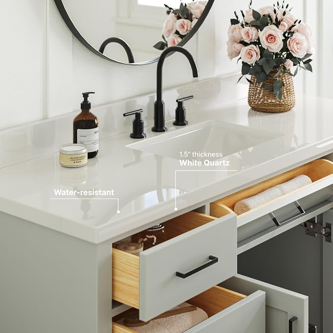 ARIEL Bathroom Vanity 61" Grey - Image 5