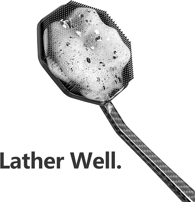 iTokGoK® Silver-Infused Carbon Fiber Silicone Back Scrubber - Image 3