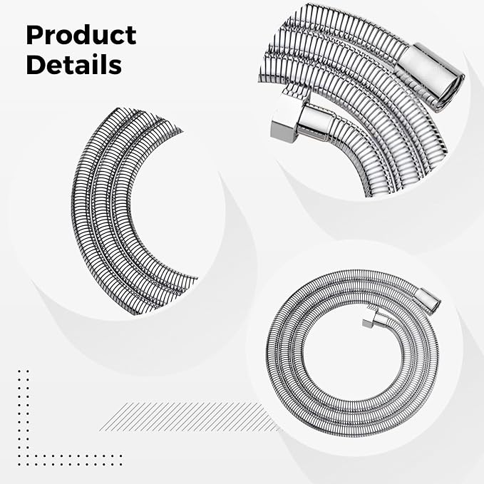 Replacement Shower Hose, 1.5 M High-Flow Stainless Steel, Anti-Burst - Image 4
