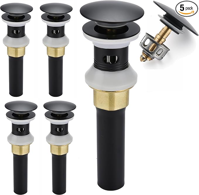 Bathroom Sink Drain, 5 Pack Drain Stopper Bathroom Sink by Rockgoya
