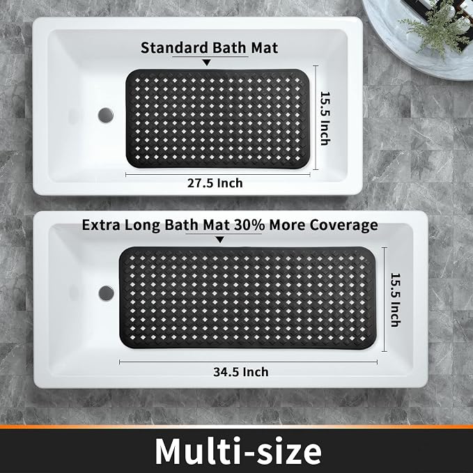 Yimobra Bathtub Mat Non Slip, Super Strong Suction Cups, 27.5"x15.5" Long - Image 6