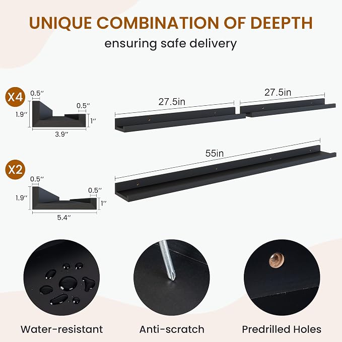 Axeman Picture Ledge Shelf, Floating Shelves - Image 3