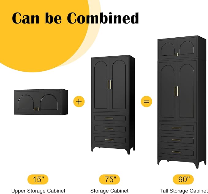Kitchen Pantry Cabinet，90" Storage Cabinets - Image 5