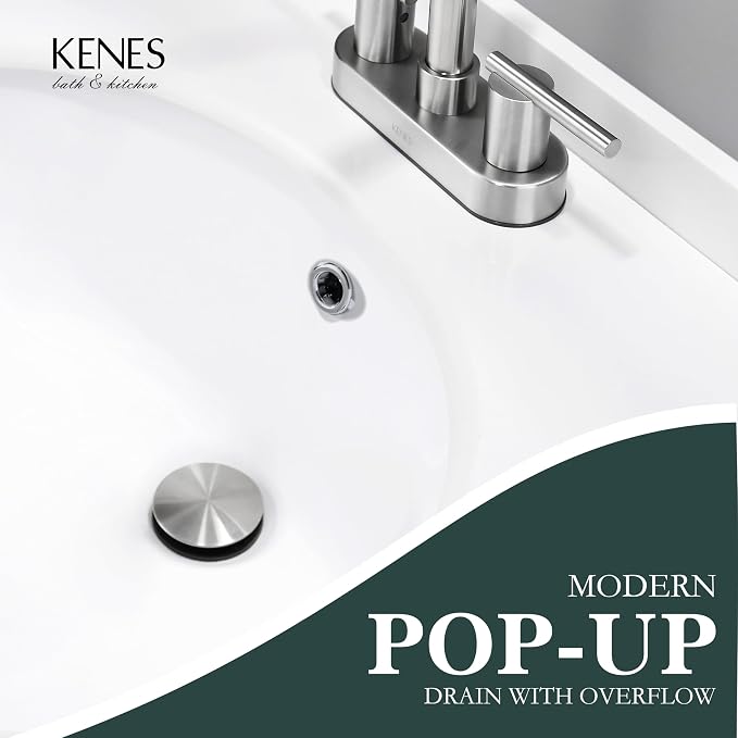 KENES Bathroom Sink Drain Stopper Pop up Sink Drain - Image 2