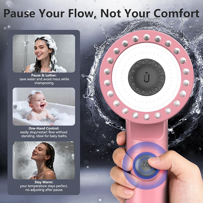 Filtered Shower Head with Handheld, High Pressure Water Flow and Multiple Spray - Image 5