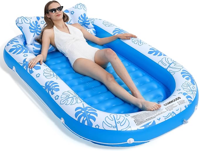 Inflatable Tanning Pool Lounger Float by COMMOUDS