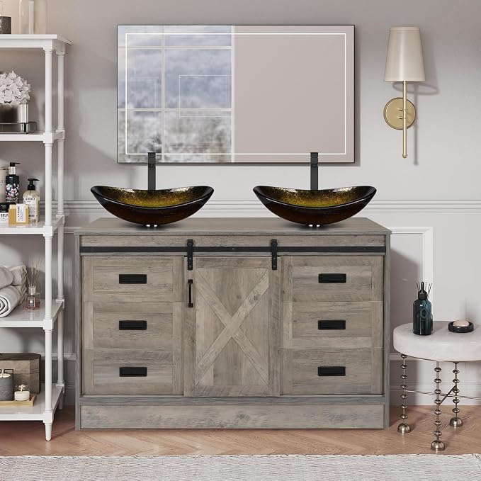 48" Barn Door Bathroom Vanity by Solidee