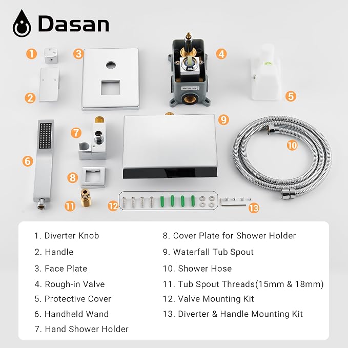 Upgraded Wall Mount Tub Filler Faucet - Image 8