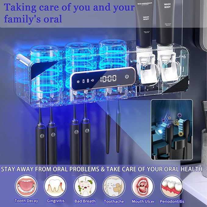 Automatic Toothpaste Dispenser, Rechargeable Toothbrush Holders - Image 4