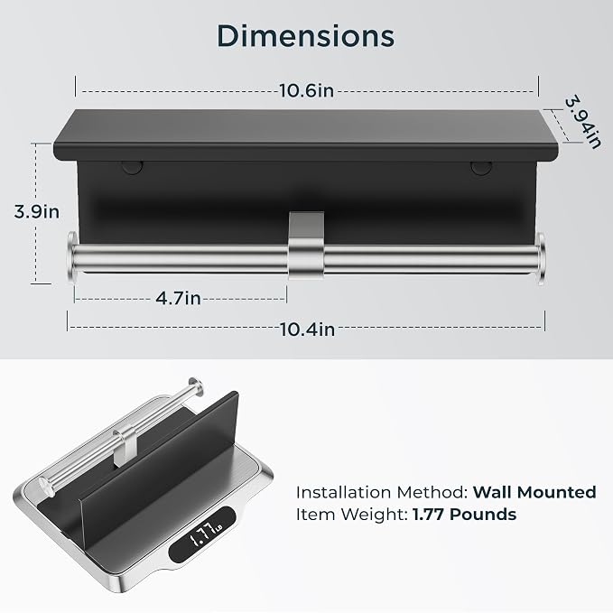 FORIOUS Double Toilet Paper Holder - Image 3