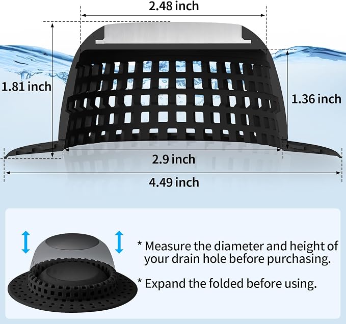 Shower Drain Hair Catcher Bathtub Drain Cover Shower Protector - Image 6