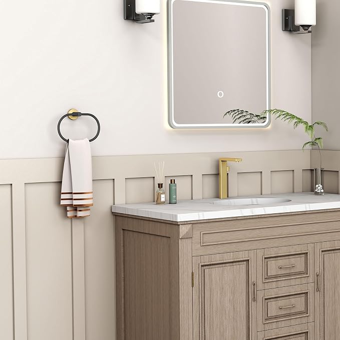 Angle Simple Towel Ring Swivel, Stainless Steel Bathroom Hand Towel Holder Rack - Image 2