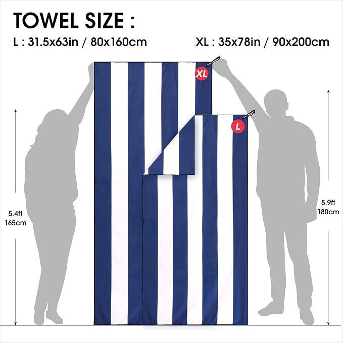 4Monster Microfiber Beach Towel Quick Dry, Super Absorbent Lightweight Travel - Image 4