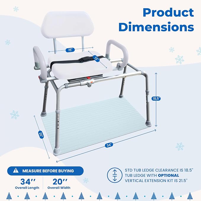 Platinum Health Carousel Sliding Shower Chair Transfer Bench - Image 2