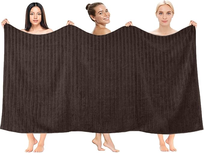 DAN RIVER Pack of 2 Bath Sheet 35x70 Inches, Ribbed Oversized Bath Sheets Towels - Image 4