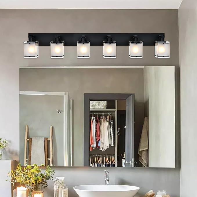 Bathroom Vanity Light Fixture, 6-Lights Modern Vanity Lighting Over Mirror - Image 5