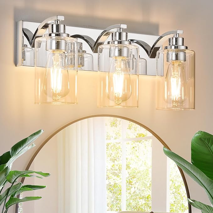 3-Light Bathroom Light Fixtures Modern Chrome Vanity Lights by ALAISLYC