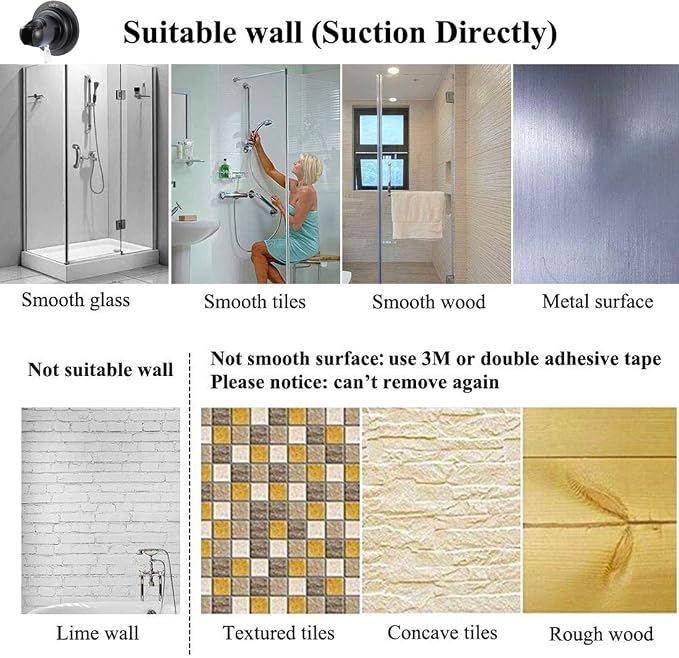 JiePai Vacuum Suction Cup Shower Head Holder, Adhesive Suction Handheld Shower - Image 7