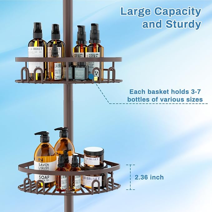 Rustproof Shower Corner Caddy Shelf - Image 5