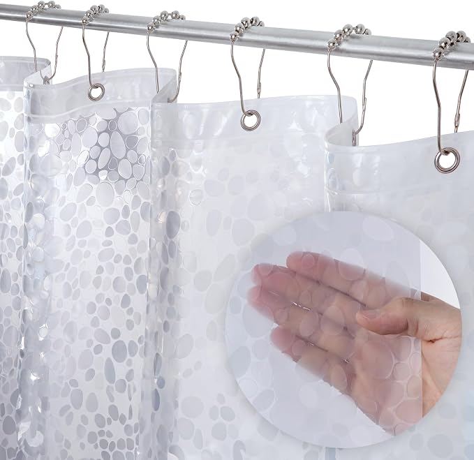 LiBa Plastic Shower Curtain, Heavy Duty 8G Shower Curtain by Liba