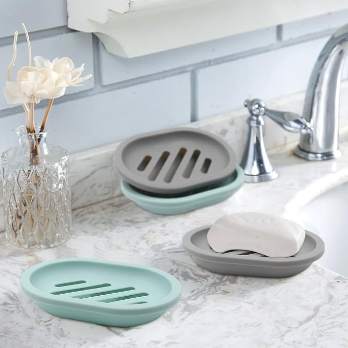 Topsky 2-Pack Soap Dish with Drain, Soap Holder, Soap Saver, Easy Cleaning - Image 4