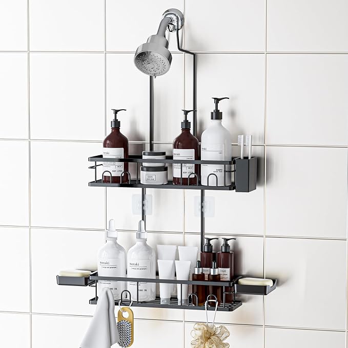 Shower Caddy Hanging, Rustproof Shower Shelves by AMAWARMHOMELIFE