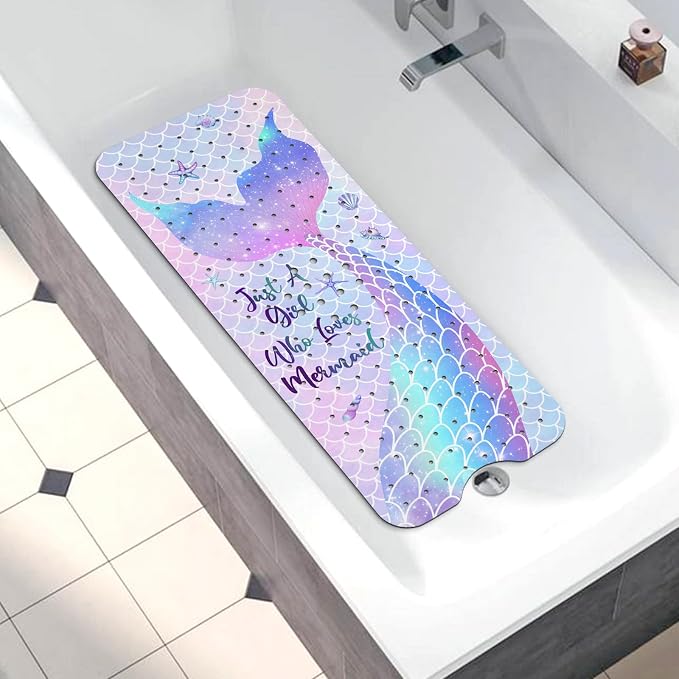 Bathtub Mat Non Slip, Mermaid Extra Long Bath tub Mat Shower Floor Mat - Image 5