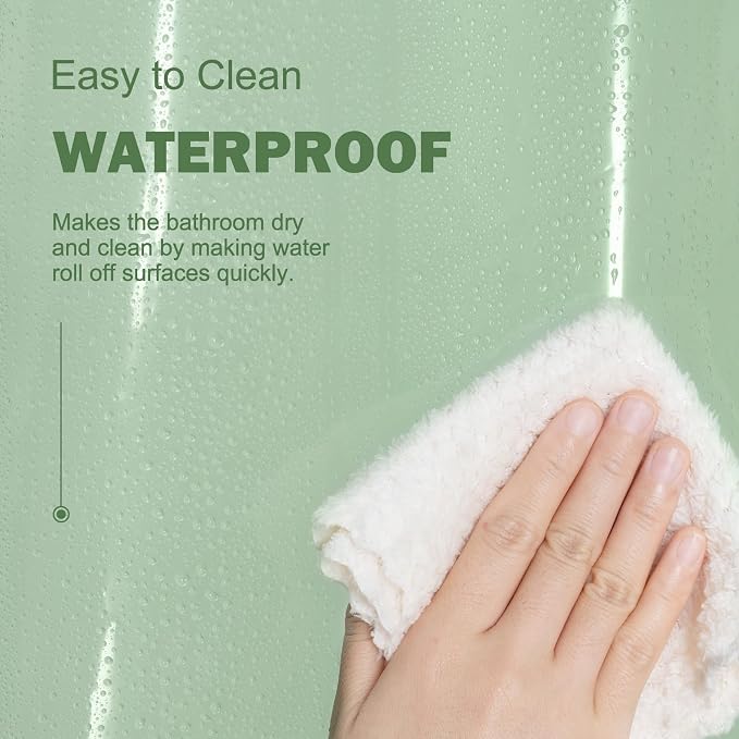 UFRIDAY Green Clear 72 x 84 Shower Curtain Liner, Extra Long Clear Shower - Image 5