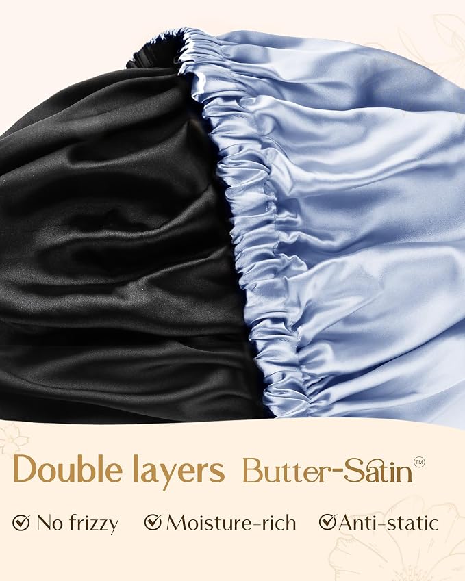 YANIBEST Adjustable Satin Bonnet Double Layer Hair Bonnet - Image 3