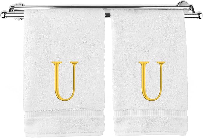 Monogrammed Hand Towel, Personalized Initial Gift, Extra Absorbent 100% Turkish by BareCotton
