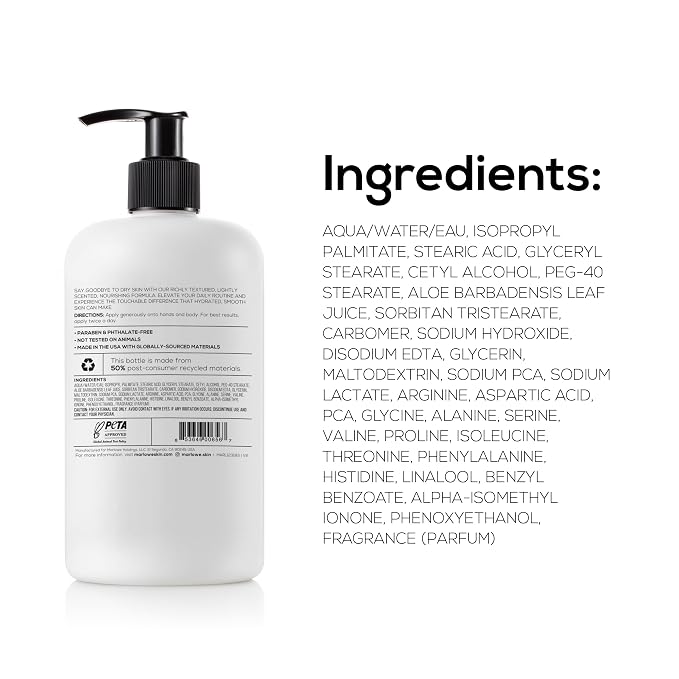 MARLOWE. No. 002 Body Lotion 15 oz Pump, Revitalizing Dry Skin Lotion - Image 5