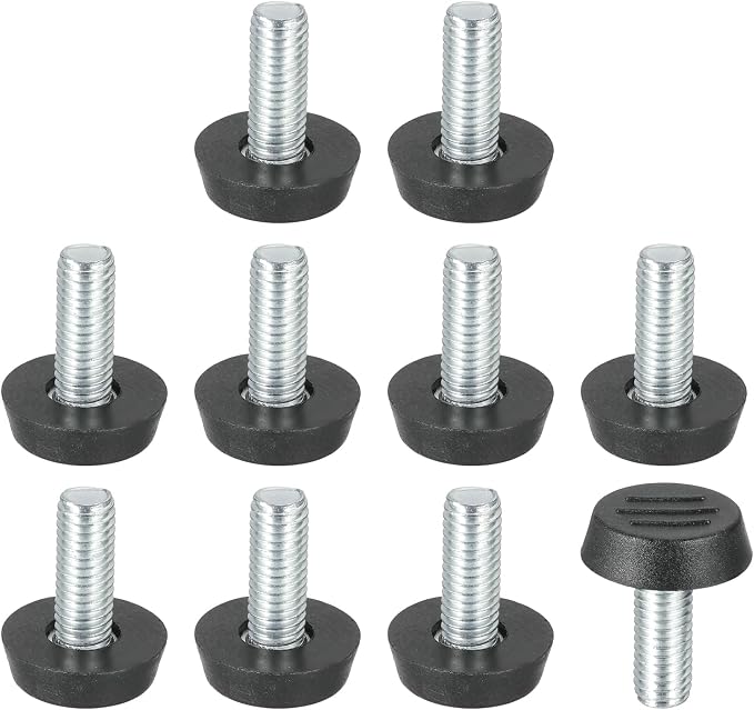 PATIKIL 10 Pcs M8 x 20mm Thread Adjustable Furniture Levelers, Furniture Feet by PATIKIL