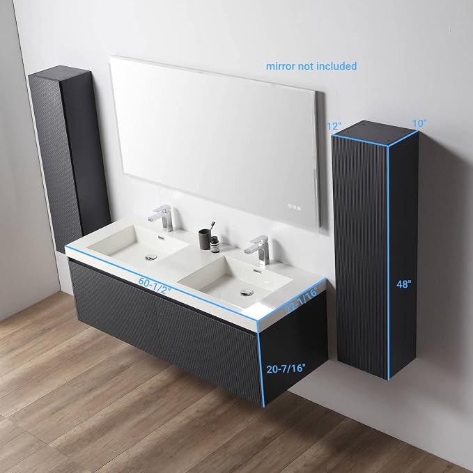 Blossom 60 Inch Double Sink Bathroom Vanity - Image 3