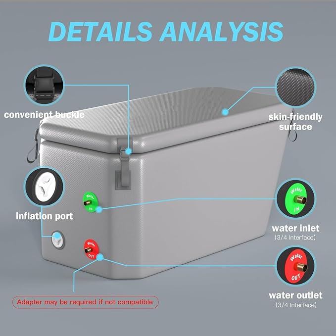 DEEPTIME Angled Portable Ice Bath Tub Cold Plunge | - Image 3