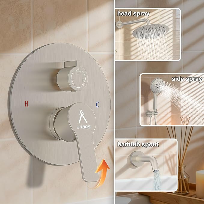 3 Functions Shower System，Modern Three-Setting 10-Inch Round Rain Shower Head - Image 7
