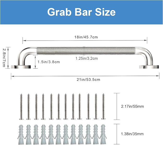 Handicap Grab Bars, 2 Pack 18 Inch Shower Grab Bar - Image 7