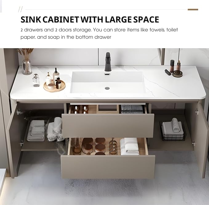 Floating Vanity for Bathroom, 84 Inch Bathroom Vanity - Image 7