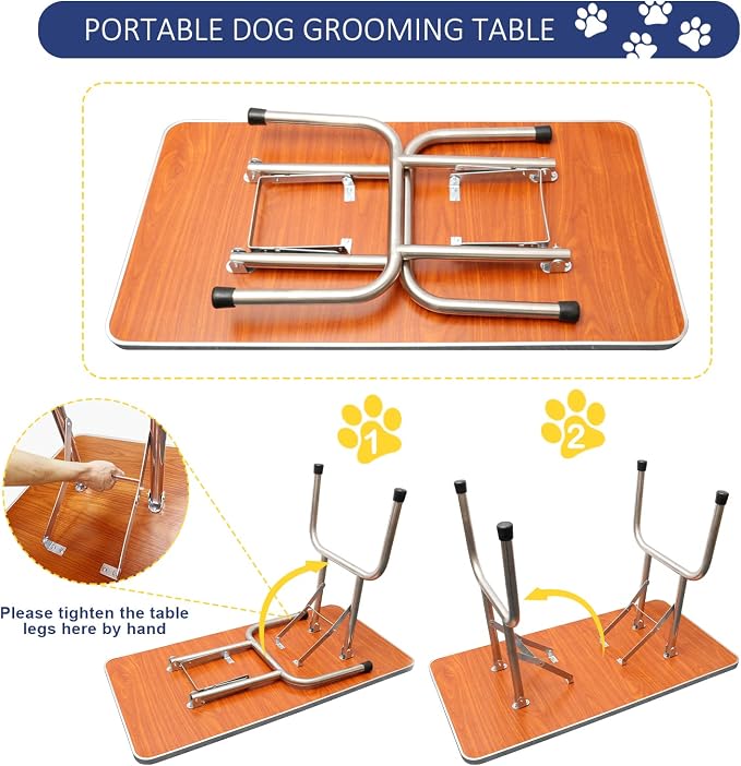 ROOMTEC 46" Dog Grooming Table, Foldable Home Pet Bathing Station - Image 6