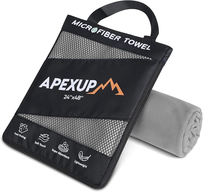APEXUP Microfiber Travel Towel, Ultra Absorbent Quick Dry Towels, Lightweight by APEXUP