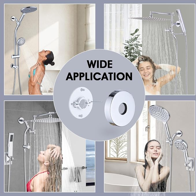 6 Inch Shower Arm with Flange and Stabilizer Bracket, Wall Mounted Shower Pipe - Image 6