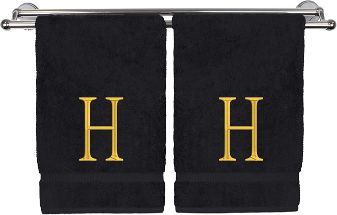 Monogrammed Hand Towel, Personalized Initial Gift, Extra Absorbent 100% Turkish by BareCotton
